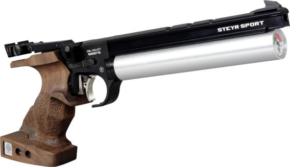 Steyr-ilmapistooli LP50, oikea, L, hopea säiliö